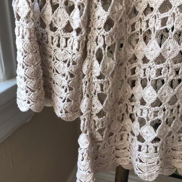 Silk and linen crochet lace sweater XS/S - Picture 8 of 16